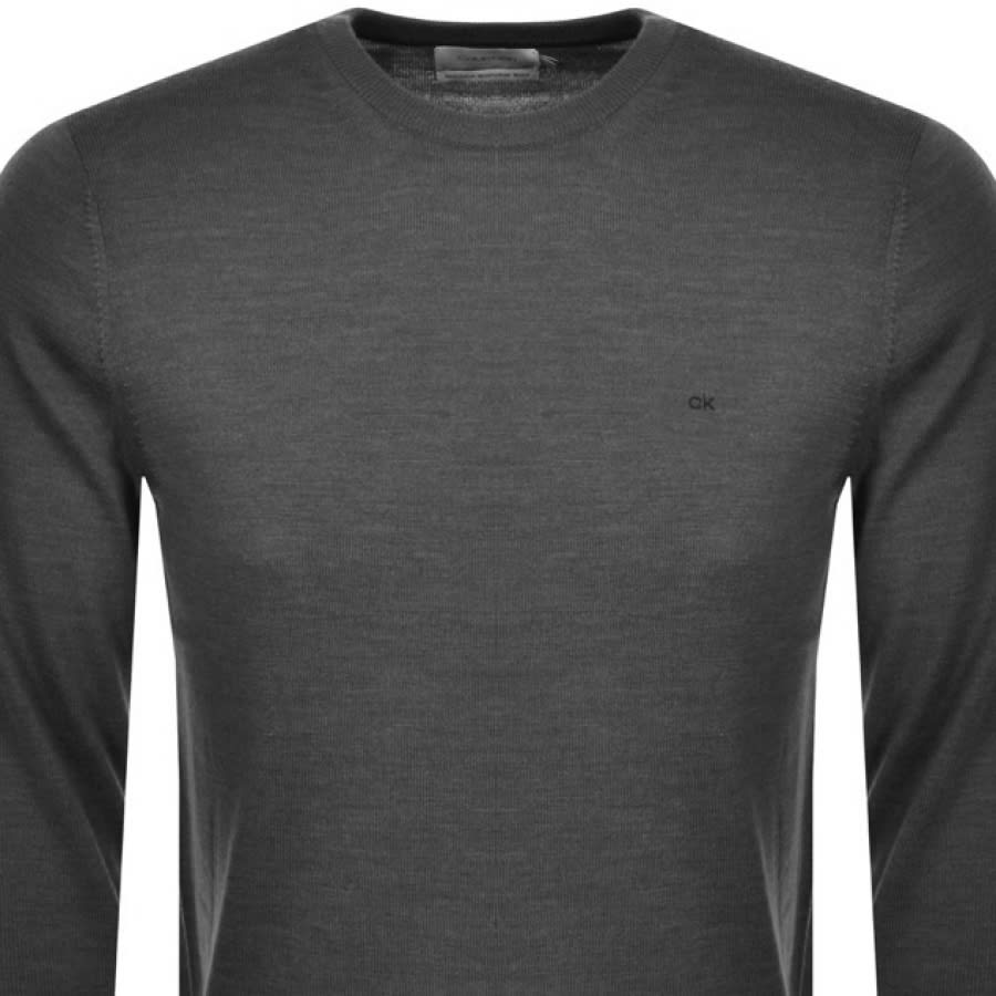 Alternative Image for ProductCalvin Klein Crew Neck Knit Jumper Grey2